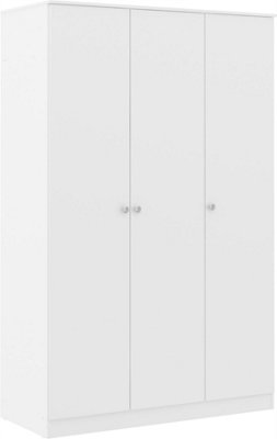 3 Door Wardrobe Denver White Gloss Bedroom Storage from B&Q