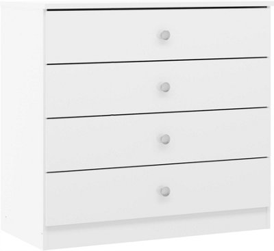 Denver White Gloss 4 Drawer Chest Of Drawers Bedroom Furniture Storage from B&Q