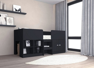 B&Q -  Orlando Low Sleeper Bed Dark Grey