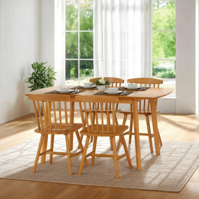 Seconique Emery Extending Dining Set (4 Chairs)-Natural Oak Effect from B&Q