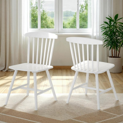 Seconique Emery Chairs Priced Per Pair Solid Pine In White from B&Q