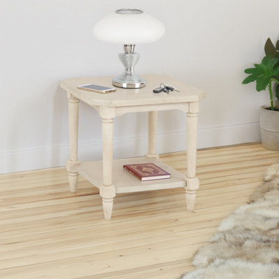 Seconique Chantilly Side Lamp Table Distressed Antique Effect Cream