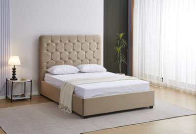 Seconique Madison 5' King Size Bed Fawn Velvet Fabric