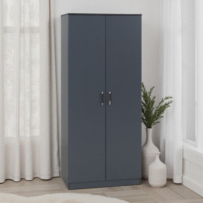Seconique Dakota 2 Door Wardrobe Dark Grey from B&Q