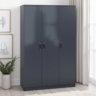 Seconique Dakota 3 Door Wardrobe Dark Grey from B&Q