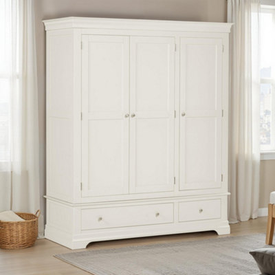 Seconique 3 Door Wardrobe And Oak (Partially Assembled) Bordeaux/Ivory
