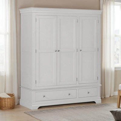 Seconique 3 Door Wardrobe Pebble (Partially Assembled) Bordeaux/Grey
