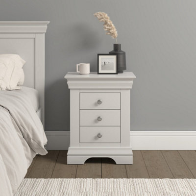 Seconique 3 Drawer Bedside Fully Assembled Bordeaux/Ivory