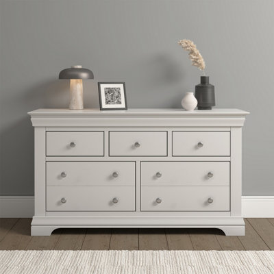 Seconique 3 + 2 Drawer Chest And Oak Fully Assembled Bordeaux/Ivory