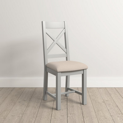 Seconique Windsor Pair Of Pebble With Oat Fabric Seat Fully Assembled Grey