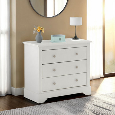 Seconique Stratford 3 Drawer Chest Of Drawers White Shabby Chic from B&Q
