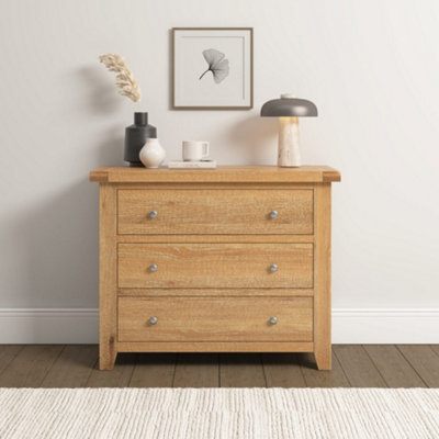 Seconique Windsor 3 Drawer Chest Natural Oak  Fully Assembled from B&Q