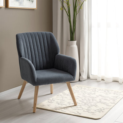 Seconique Jordan Occasional ChairDark Grey Velvet from B&Q