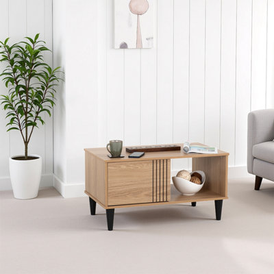Seconique Tessa Door Coffee Table - Natural Oak Size 1