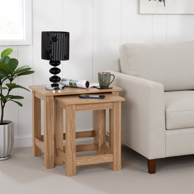 Seconique Tessa Nest Of Tables - Natural Oak Size 2