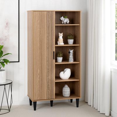 B&Q -  Tessa 1 Door Bookcase UnitNatural Oak