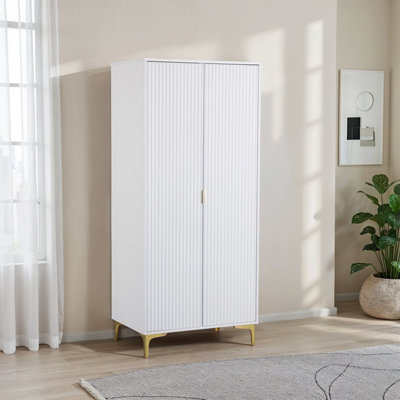 Seconique Miami 2 Door WardrobeWhite/gold from B&Q