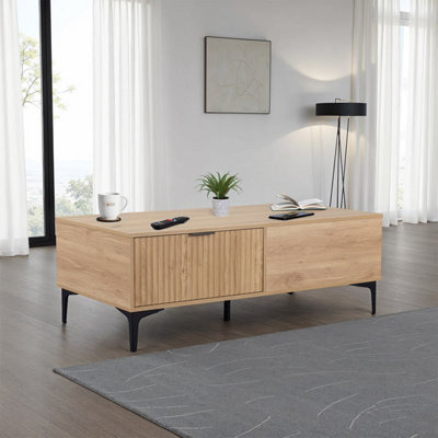 Seconique Miami 2 Drawer Coffee TableOak Effect/black from B&Q