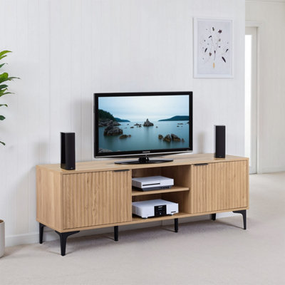 Seconique Miami 2 Door Tv UnitOak Effect/black