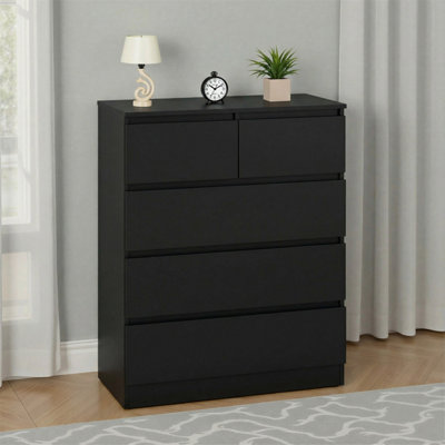 Seconique Malvern 3+2 Drawer ChestBlack from B&Q