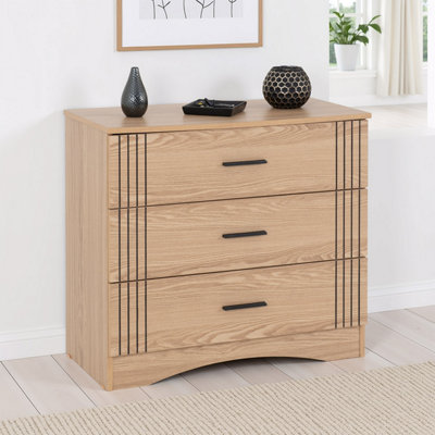 B&Q -  Tessa 3 Drawer ChestNatural Oak Effect