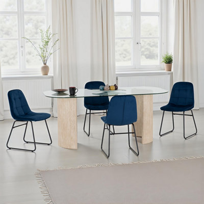 Seconique Modena Dining Set With Sapphire Blue Lukas Chairs from B&Q