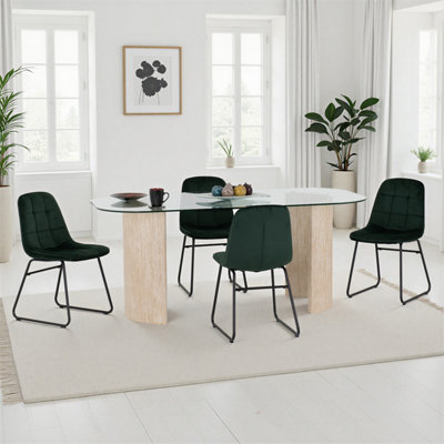 Seconique Modena Dining Set With Emerald Green Velvet  Lukas Chairs from B&Q