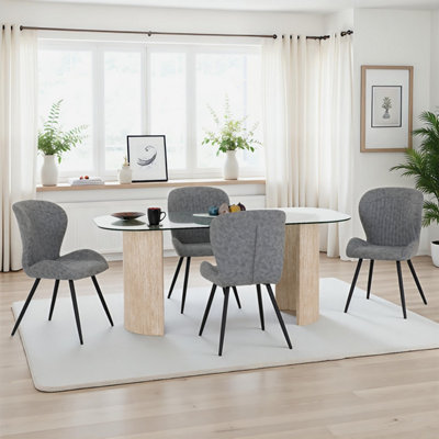 Seconique Modena Dining Set With Grey Quebec Chairs from B&Q