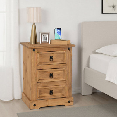 Seconique Corona Essentials 3 Drawer Bedside from B&Q