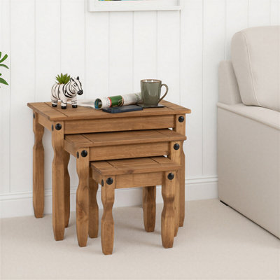 Seconique Nest Of Tables - Distressed Waxed Pine - Image 4