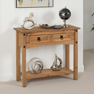 Seconique Corona 2 Drawer Console Table, Wax - Image 5