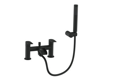 VeeBath Symphony Round Waterfall Bath Shower Mixer Tap With KitMatt Black from B&Q