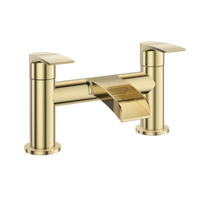 VeeBath Symphony Round Waterfall Bath Filler Mixer TapBrushed Brass from B&Q