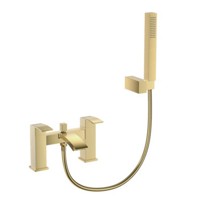 VeeBath Trace Bath Shower Mixer Tap With KitBrushed Brass from B&Q