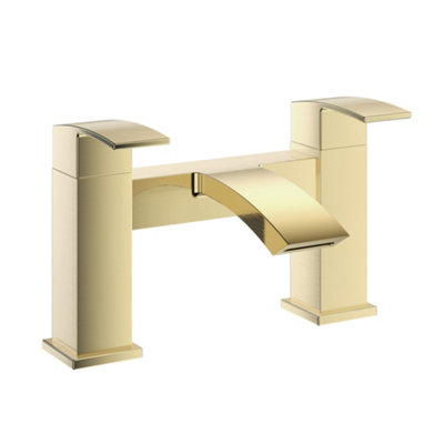 VeeBath Trace Bath Filler Mixer TapBrushed Brass from B&Q