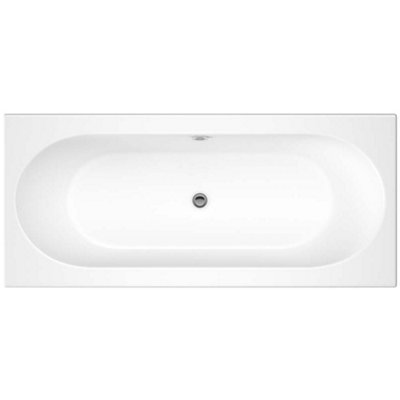 Ibathuk 1700 X 750 Designer Double Ended Bath Acrylic Straight Bathroom Bathtub from B&Q
