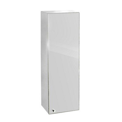 B&Q -  200 mm Wall Mounted Mirror Cabinet Stainless Steel Bathroom Storage Unit