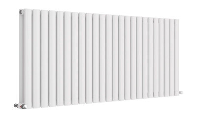 Ibathuk Princia Horizontal Double Oval Panel Radiator White 600 X 1440mm-White from B&Q