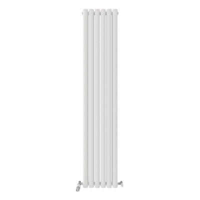 Ibathuk White Princia Vertical Double Oval Panel Radiator 1800 X 360Mm (Rdg400)