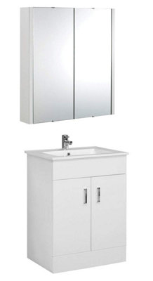 B&Q -  Sphinx 600mm Floor Vanity Unit With Mirror Cabinet
