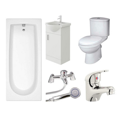Veebath Rosina 1500mm BathVanity Unit & Toilet Bathroom Suite from B&Q