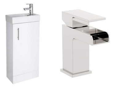 B&Q -  Sheen Cloakroom Vanity Sink Unit & Waterfall Basin Mixer Tap