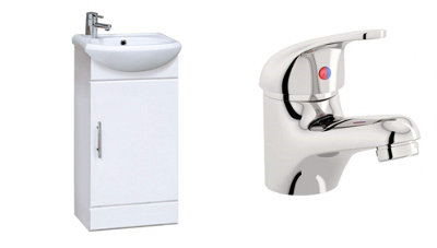 Veebath Linx 420mm Vanity Sink Cabinet Unit & Mono Basin Mixer Tap from B&Q