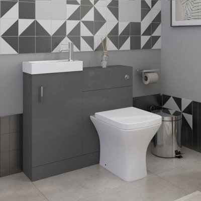 Veebath Mini 400 Unit And BasinAnthracite Gloss from B&Q