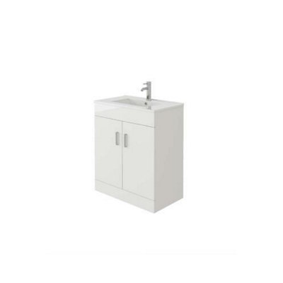 B&Q -  Sphinx  700 White Fs Unit And Slim-Edge Basin (2 Door)