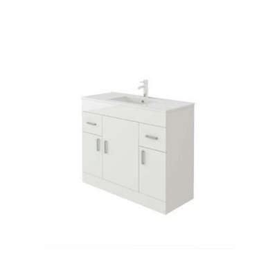 B&Q -  Sphinx  1000 White Fs Unit And Slim-Edge Basin