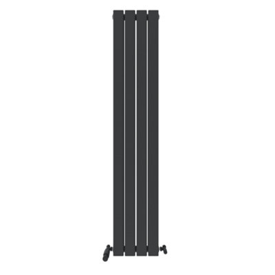 Ibathuk Anthracite/Grey Belgravia Vertical Double Slim Flat Panel Radiator 1600Mm X 380Mm