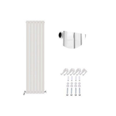 Ibathuk Belgravia Vertical Single Slim Flat Panel Radiator White 1800mm X 456mm-White from B&Q