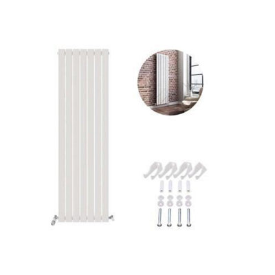 Ibathuk Belgravia Vertical Single Slim Flat Panel Radiator 1800Mm X 532Mm- White