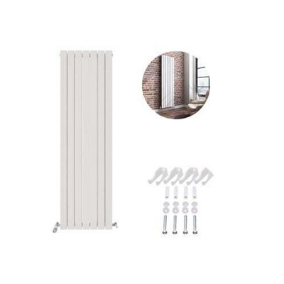 Ibathuk Belgravia Vertical Double Slim Flat Panel Radiator White 1800mm X 532mm -White from B&Q